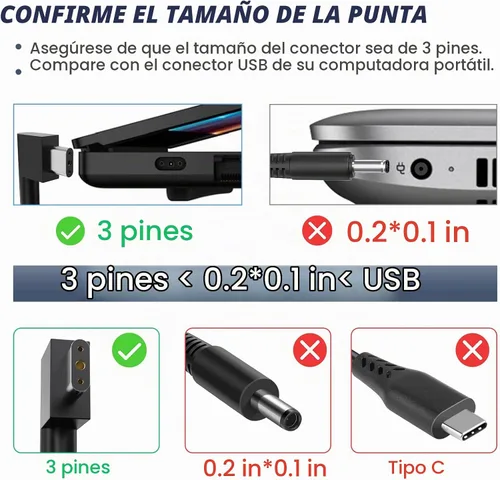 Vista 5 de Cargador Razer Blade 230W 19.5V 11.8A, adaptador de CA de 3 clavijas compatible con Razer Blade 15 Pro 17
