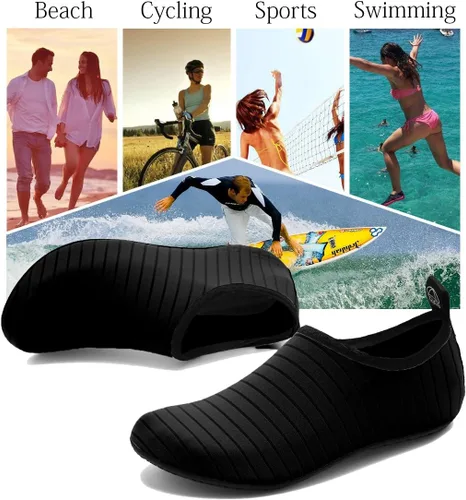 Vista 7 de ANLUKE - Zapatos de agua de secado rápido para mujeres y hombres, estilo calcetines, sensación de pies descalzos, ideales para yoga, playa, natación