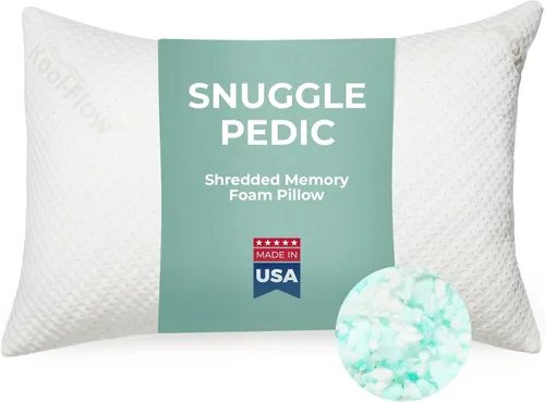Vista 12 de Almohada estándar de espuma viscoelástica triturada Snuggle-Pedic para dormir - Refrescante y con soporte para el cuello, la espalda y los hombros