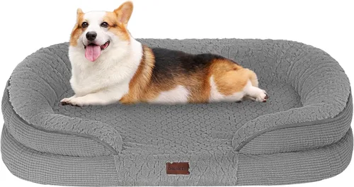 Vista 42 de Dwanton - Cama ortopédica para perros medianos con espuma de gel de memoria, sofá impermeable para perros, cama lavable para mascotas con cojín