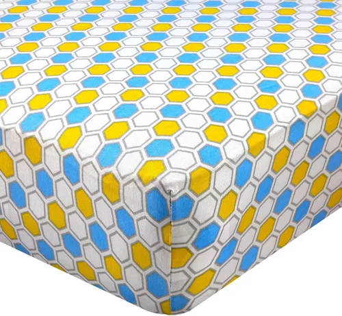 Vista 40 de Sábana ajustable de algodón tejido en jersey para cuna o cama para niño o niña, de Abstract