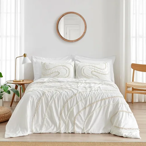Vista 9 de Sweet Jojo Designs 3-Piece Duvet Cover Queen Size (Cotton Boho Arrow) for Girls/Boys, Teen, Kids Full Size Bedding, Bed in a Bag incl. Duvet Case &
