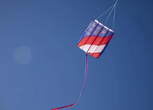 Vista 2 de In the Breeze 2980 Patriot Wave 7.5 Parafoil Kite, 28" W x 36" H x 10" D