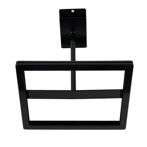 Vista 7 de SSWBasics Soporte rectangular negro para letrero de pared de Slatwall, con capacidad para letreros de 7 pulgadas de ancho x 5 ½ pulgadas de alto