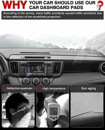 Vista 2 de Cartist Ajuste personalizado para alfombrilla de salpicadero Toyota RAV4 2013-2018 Accesorios Funda de salpicadero de ante antideslizante Protector