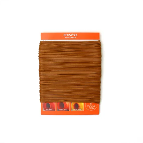 Vista 4 de Amber Glow RITZA 25 Tiger Thread for Leather Craft Hilo de tigre encerado Poliéster de 0.047 in