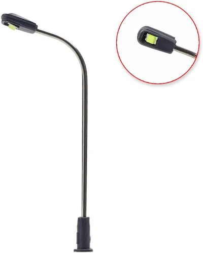 Vista 4 de LQS05 10 unids modelo tren ferrocarril lámpara poste 1.4 in o 1.42 pulgadas luz de calle brillante blanco frío N Z escala LED nuevo