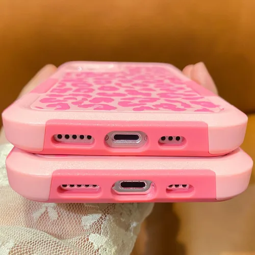 Vista 5 de Funda para iPhone 11 con Estampado de Leopardo Guepardo Rosa, Resistente de Servicio Pesado Robusto Protección Completa del Cuerpo Resistente a