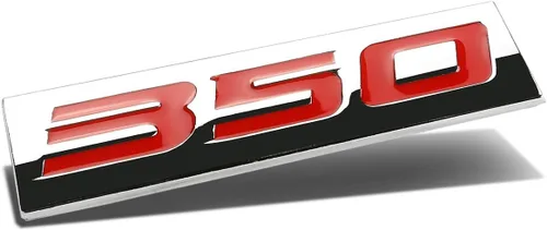 Vista 2 de Auto Dynasty Emblema de metal con acabado cromado 350 (letra roja)
