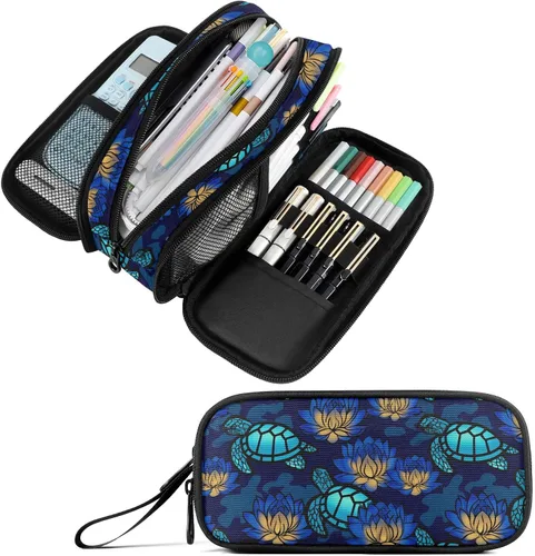 Vista 22 de Fustylead Alice - Estuche de ajedrez para lápices con cremallera, bolsa de maquillaje, bolsa de cosméticos, bolsa de viaje multiusos, caja