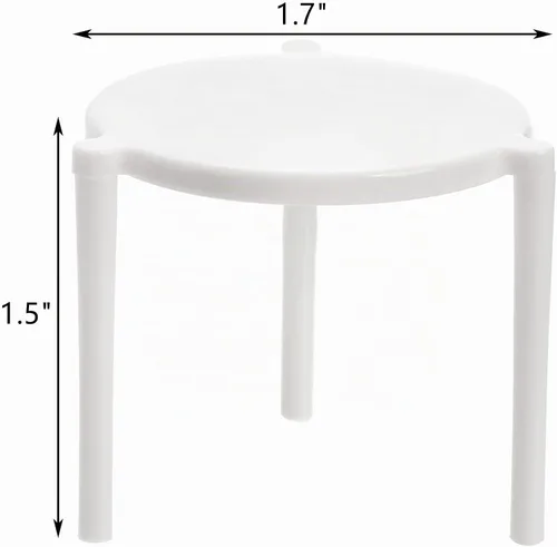 Vista 2 de ZEAYEA 600 piezas de soporte para guardar pizza, apilamiento de plástico para pizza de mesa, protector de pizza blanca desechable para contenedor