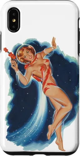 Vista 7 de Funda para iPhone 15 Space Explorer Ciencia ficción Ciencia Ficción Pin Up Girl