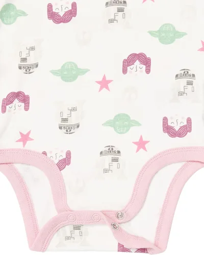 Vista 7 de Tienda Essentials Disney para bebés niñas Marvel Star Wars Body de princesa de manga larga paquete de 5