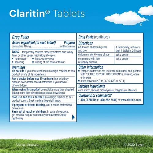 Vista 9 de Claritin Alergia 24 Horas 10mg Tablets-45 ct (Cantidad de 1)