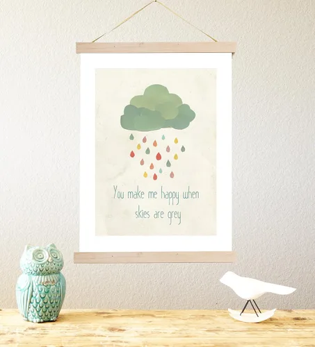Vista 5 de Arte de pared infantil "When Skies are Grey" de 11 x 14 pulgadas para habitación de niños, niñas o bebés, decoración temática de la naturaleza