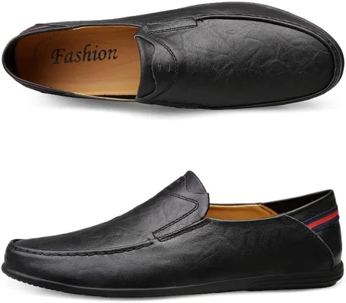 Vista 3 de LUODENGLANG Mocasines de cuero genuino de alta calidad para hombre zapatos casuales sin cordones mocasines para conducir mocasines ligeros