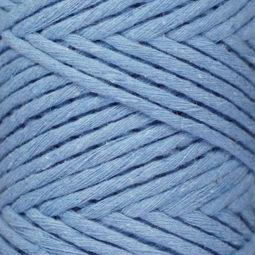 Vista 4 de Makromecity, Cordón de macramé de un solo hilo de 3 mm x 100 yardas (300 pies) de 3 mm de cordón de algodón azul bebé para arte y manualidades