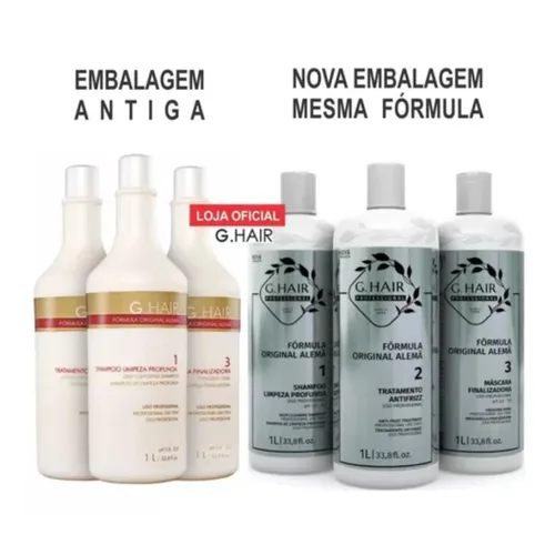 Vista 5 de G.HAIR Kit de tratamiento de suavizado de fórmula original (3 pasos) 33.8 onzas / 1 L cada uno