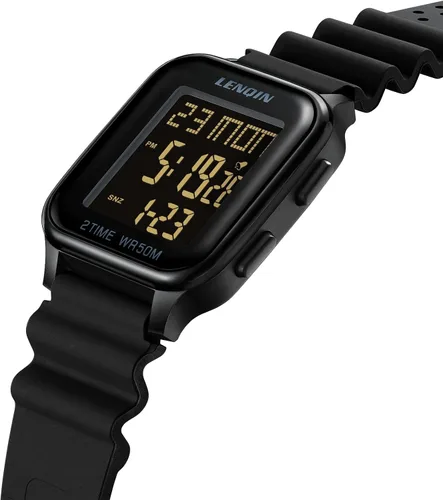 Vista 3 de LN LENQIN Reloj digital para hombre, ultra delgado, minimalista, deportivo, impermeable, reloj digital para hombre, reloj de pulsera para exteriores