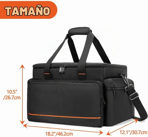 Vista 7 de Trunab Bolsa para archivos de cable DJ con divisores ajustables, funda