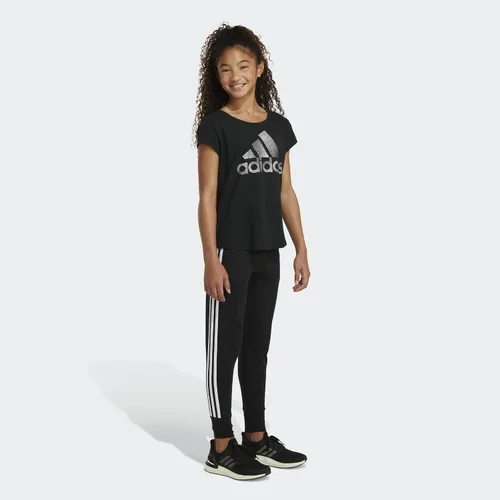 Vista 4 de adidas Joggers de algodón con 3 rayas para niña