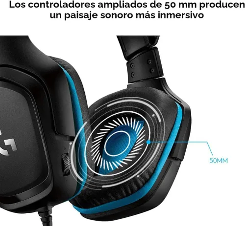 Vista 4 de Logitech G432 Auriculares con cable para juegos, color negro