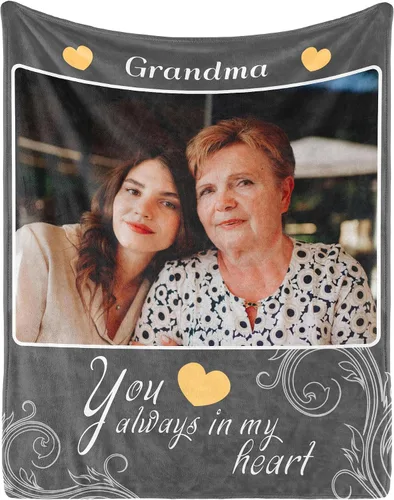 Vista 9 de PUREFLY Manta conmemorativa personalizada con fotos en memoria amorosa para seres queridos perdidos, regalo personalizado por pérdida de papá, mamá