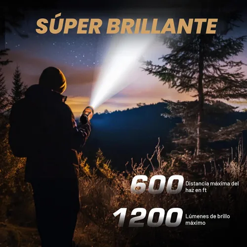 Vista 3 de EverBrite - Foco recargable con zoom, linterna LED de 1200 lúmenes