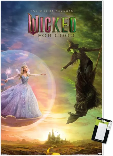 Vista 10 de Wicked: For Good (2025) - Póster de pared de una hoja de burbujas, 22.4 pulgadas de largo x 14.7 pulgadas de ancho, versión enmarcada de madera