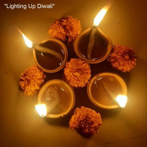 Vista 7 de Diwali Diyas Diyas Diyas de arcilla para Pooja con mechas de algodón [24 piezas] – Lámpara de aceite india Puja Diwali Pooja – Decoración Diwali