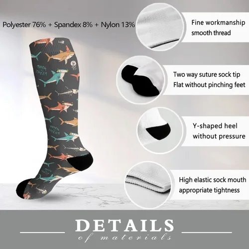 Vista 6 de devor Long Socks for Women Casual Women's Sock Athletic Crew Sock Fashion jellyfish fishbone Socks