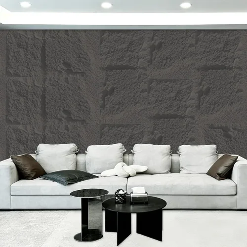 Vista 7 de Paneles de pared de piedra sintética 3D, 4 paneles de revestimiento de poliuretano para decoración de pared interior, textura de cemento más gruesa