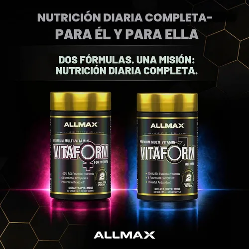 Vista 8 de ALLMAX Vitaform - Tabletas multivitamínicas para hombres, 60