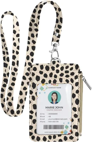 Vista 14 de Bolimoss Porta credenciales y chaleco con tarjetero 2 en 1, soportes para tarjetas de crédito con cordón de cuello desmontable, cartera de cuero