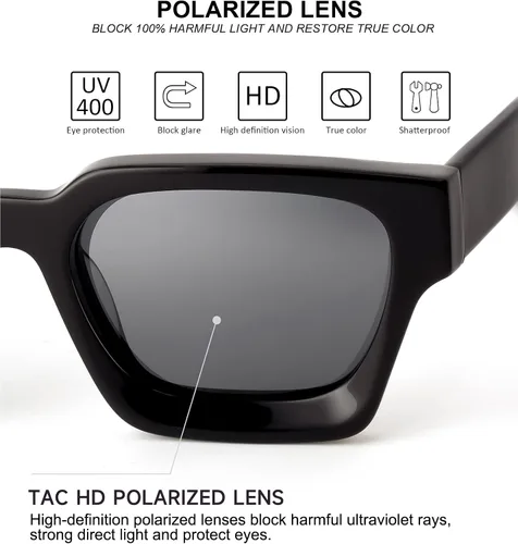 Vista 3 de Baililai Gafas de sol polarizadas unisex de moda para hombres y mujeres 100 bloqueo UV