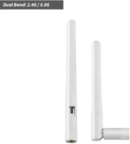 Vista 4 de Dual Band WiFi 2.4GHz 5GHz 5.8GHz 3dBi MIMO RP-SMA Antena macho para enrutador WiFi Repetidor Repetidor de señal Tarjeta de red inalámbrica