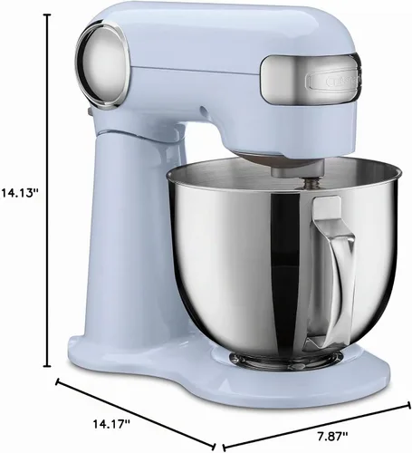 Vista 5 de Cuisinart SM-50BLU Precision Master - Batidora de pie de 5.5 cuartos de galón, color azul esmerilado Color: azul ártico