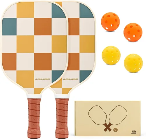 Vista 16 de Juego de 2 palas de pickleball 4 raquetas de pickleball, juego de pickleball aprobado por USAPA, superficie de fibra de vidrio fibra de carbono