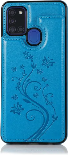 Vista 7 de Asuwish Funda de teléfono para Samsung Galaxy A21S con protector de pantalla de vidrio templado y tarjetero con soporte para tarjetero, accesorios