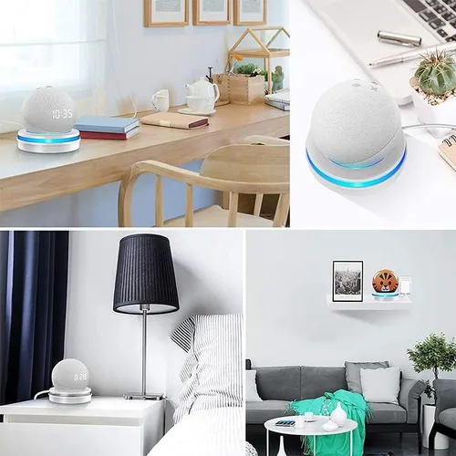 Vista 2 de Dot 5th Echo Holder Stand for Table, Simple Structure Speaker Base Stand Firmly Fixed for Dot 4th and 5th White Devices White