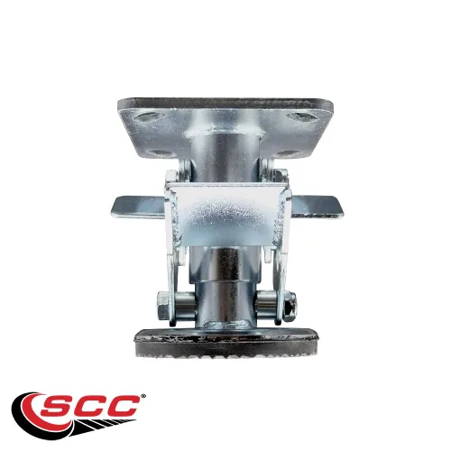 Vista 3 de Service Caster Cerradura de piso de doble pedal de 4 pulgadas con placa superior - Marca Service Caster