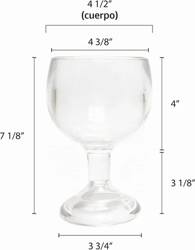 Vista 4 de TrueCraftware - Policarbonato de 24 onzas con base pesada, color transparente viene en cada uno- Copas de cóctel de camarones grandes, copa de tallo