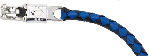 Vista 2 de Látigo de 42 pulgadas de largo azul y negro para motocicleta con bola de billar No.8