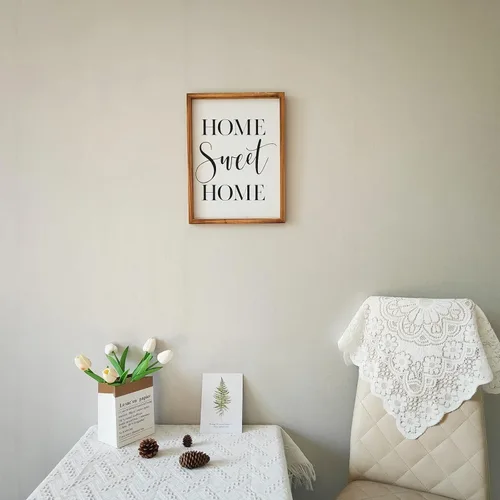 Vista 7 de Athena's Elements Home Sweet Home Sign - Decoración de pared rústica de granja para el hogar, 12 x 16 pulgadas, madera