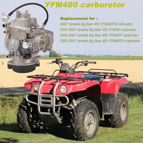 Vista 3 de Carburador YFM400 para Yamaha Big Bear 400 Carb, compatible con Yamaha Big Bear 400 2000-2006, Kodiak 400 2000-2006, 2007-2014 Grizzly 450 carburador