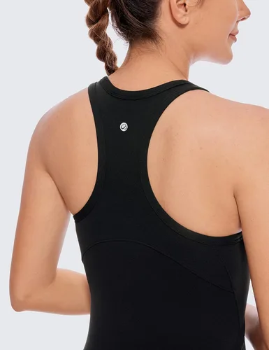 Vista 4 de CRZ YOGA Butterluxe - Camiseta sin mangas de espalda cruzada para mujer, cuello alto, para entrenamiento, atlética, sin mangas, para gimnasio