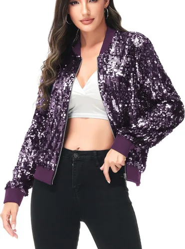 Vista 27 de Anna-Kaci - Chaqueta de manga larga con cremallera frontal y puños acanalados para mujer (personalizable)