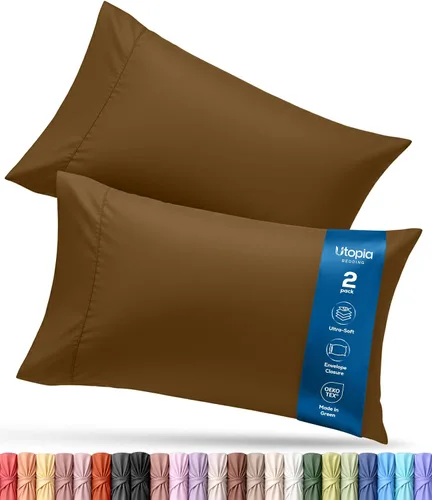 Vista 22 de Utopia Bedding - Juego de 2 fundas de almohada tamaño estándar, con cierre de sobre, tela de microfibra cepillada suave, resistentes al encogimiento