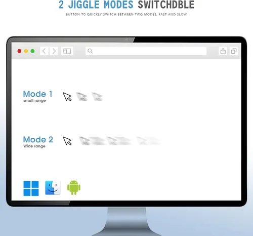 Vista 2 de Geyes Mouse Jiggler, dispositivo de mouse indetectable con dos modos de oscilación y multipista, mantiene la computadora o computadora portátil