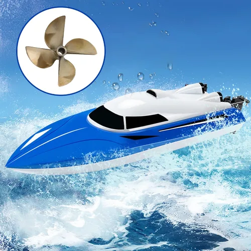 Vista 6 de Mxfans 4 hojas Dia 2.638 in P1.7 RC barco aleación de aluminio hélice con 1/4" eje